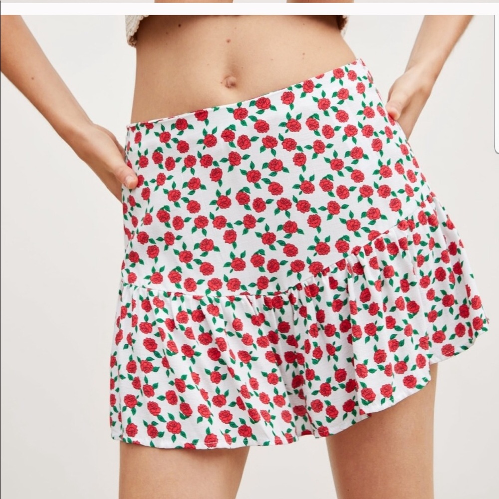 Zara rose printed skort